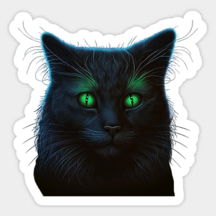 Glowing cat eyes in the dark Sticker